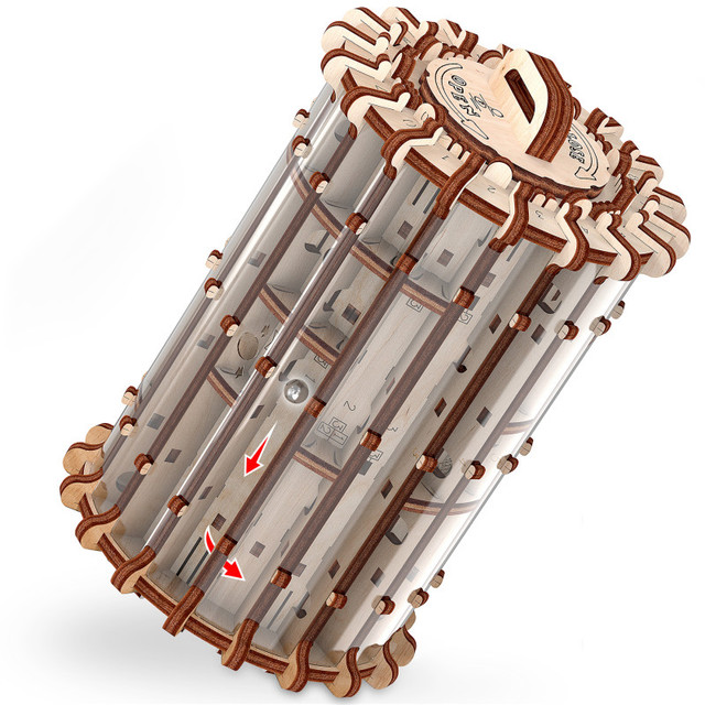 ARTVENTURE LLC Mr.PLAYWOOD Labyrinth Scroll & Hole 3D Wooden STEM Puzzle