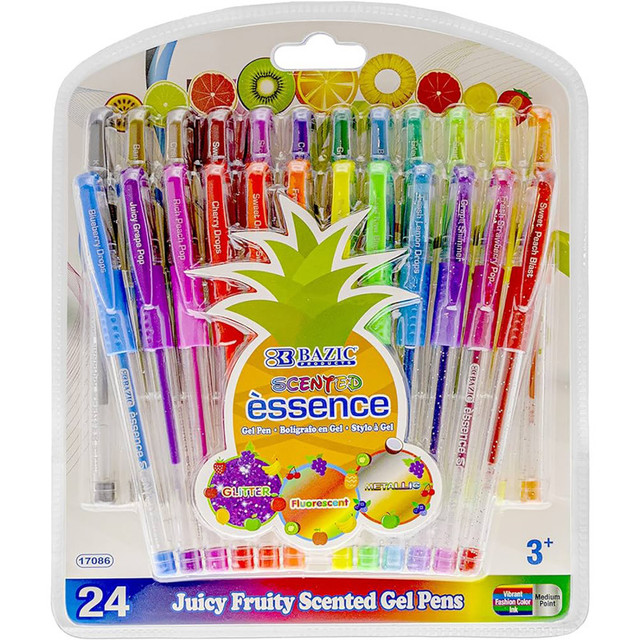 BAZIC PRODUCTS BAZIC Products® Essence Gel Pen with Cushion Grip, Scented, Box of 24