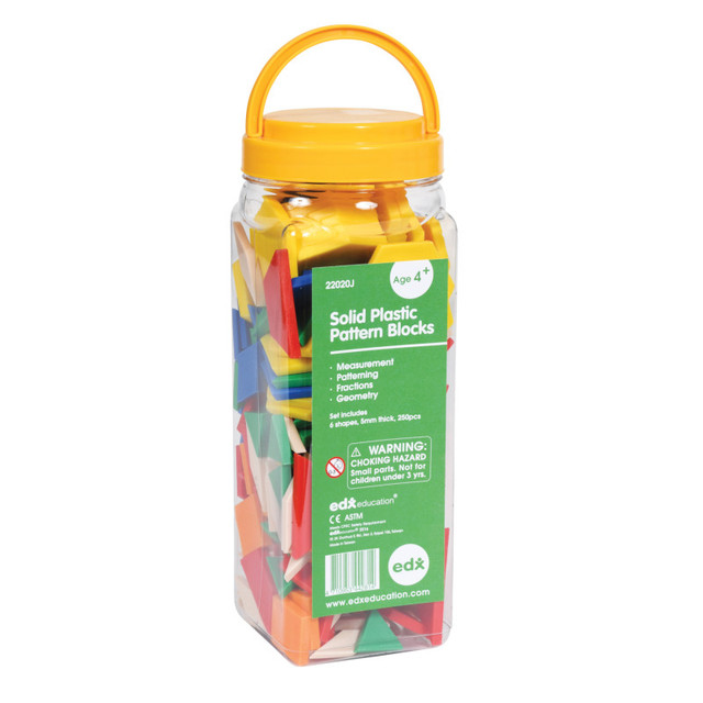 LEARNING ADVANTAGE edxeducation® Pattern Blocks - Plastic - Set of 250
