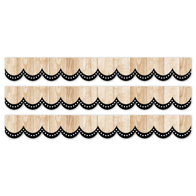 CREATIVE TEACHING PRESS Creative Teaching Press® Core Decor Dotted Scallops on Wood EZ Border, 48 Feet Per Pack, 3 Packs