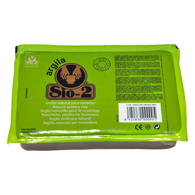 ACTIVA PRODUCTS ACTÍVA SIO-2® Argila Natural Pottery Clay, 2.2 lb (1 kg), Red