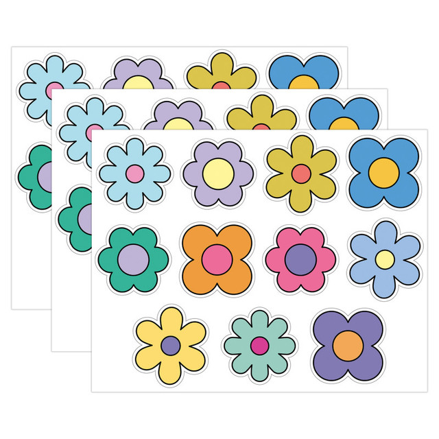 CARSON DELLOSA EDUCATION Carson Dellosa Education Happily Ever Elementary Retro Remix Flowers Cutouts, 36 Per Pack, 3 Packs