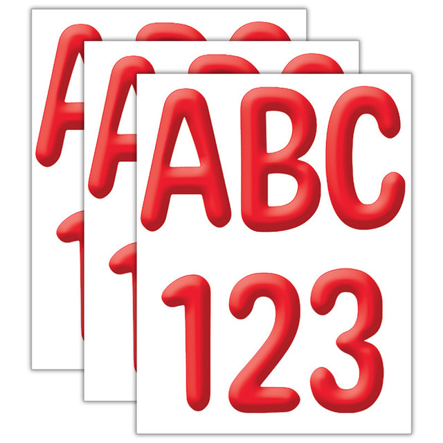 EUREKA Eureka® Color My World - Solid Red 4" Deco Letters, 180 Per Pack, 3 Packs