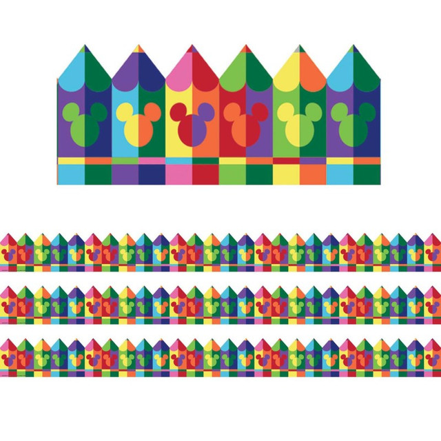 EUREKA Eureka® Geo Mickey® Pencils Extra Wide Deco Trim, 37 Feet Per Pack, 3 Packs