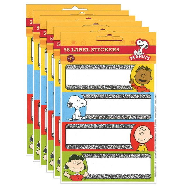 EUREKA Eureka® Peanuts® Composition Label Stickers, 56 Per Pack, 6 Packs