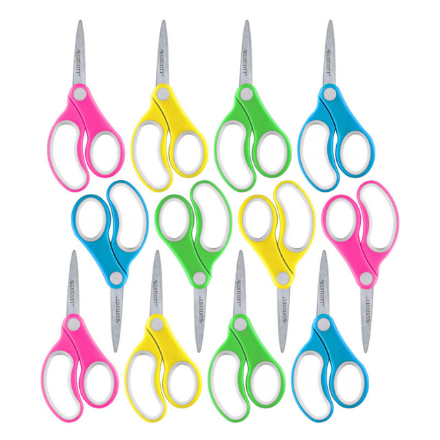 ACME UNITED CORPORATION Westcott® Soft Handle 5" Kids Scissors, Pointed, Assorted Colors, Pack of 12