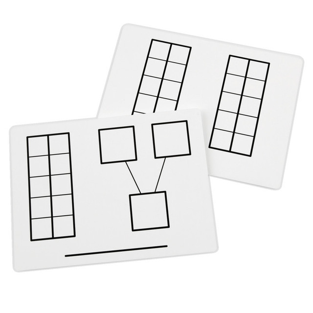 DIDAX Didax® Write-On/Wipe-Off Ten-Frame Mats, Set of 10
