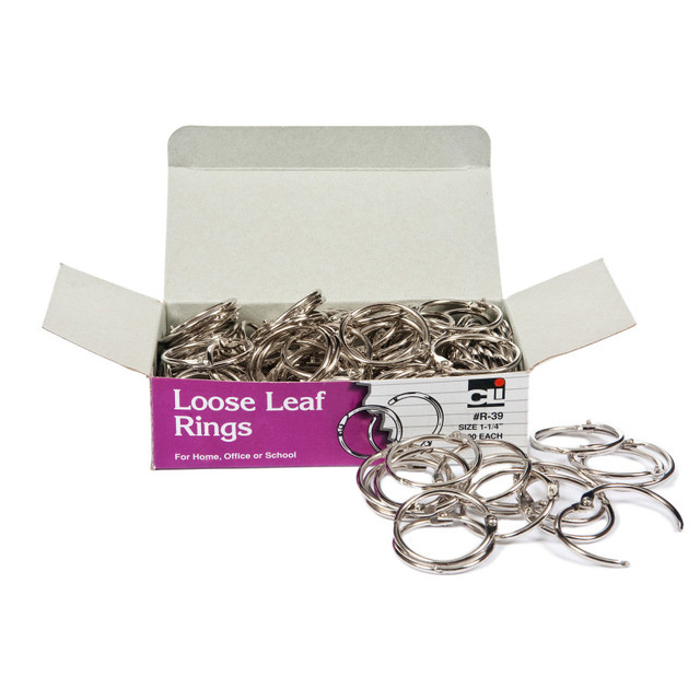 ADVANTUS Charles Leonard Loose Leaf Rings, 1.25", Box of 100