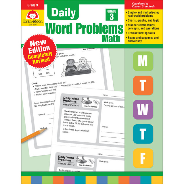 EVAN-MOOR Evan-Moor Educational Publishers Daily Word Problems Math, Grade 3