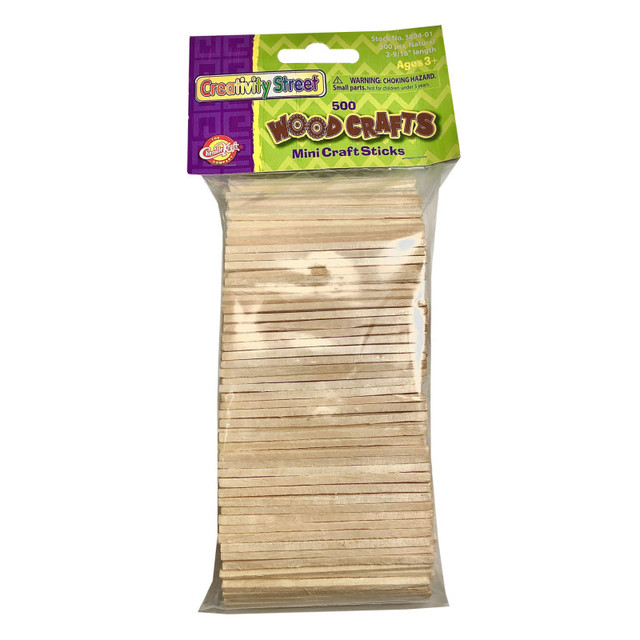 DIXON TICONDEROGA CO Creativity Street® Mini Craft Sticks, Natural, 2-9/16", 500 Pieces