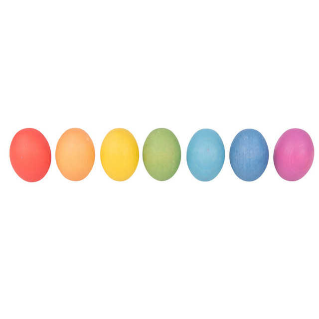 LEARNING ADVANTAGE TickiT® Rainbow Wooden Eggs - Set of 7 Colors