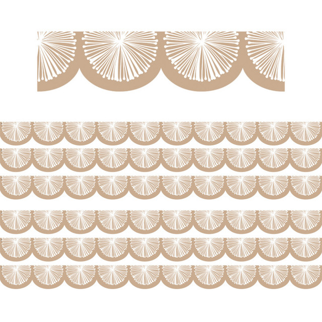 TEACHER CREATED RESOURCES Teacher Created Resources® Natural Poms Scalloped Die-Cut Border Trim, 35 Feet Per Pack, 6 Packs