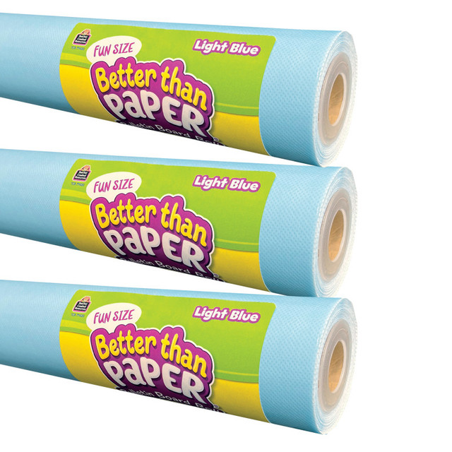 TEACHER CREATED RESOURCES Teacher Created Resources® Fun Size Better Than Paper® Bulletin Board Roll, 18" x 12', Light Blue, Pack of 3