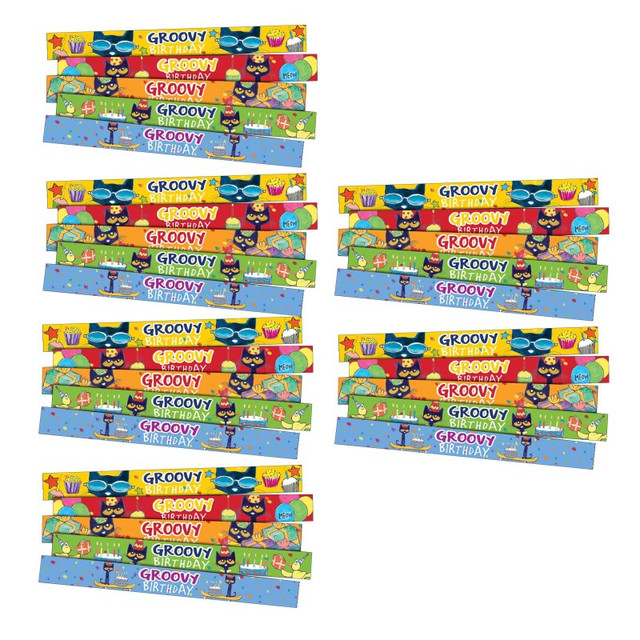 TEACHER CREATED RESOURCES Edupress™ Pete the Cat® Groovy Birthday Slap Bracelets, 10 Per Pack, 6 Packs TEACHER CREATED RESOURCES Edupress™ Pete the Cat® Groovy Birthday Slap Bracelets, 10 Per Pack, 6 Packs