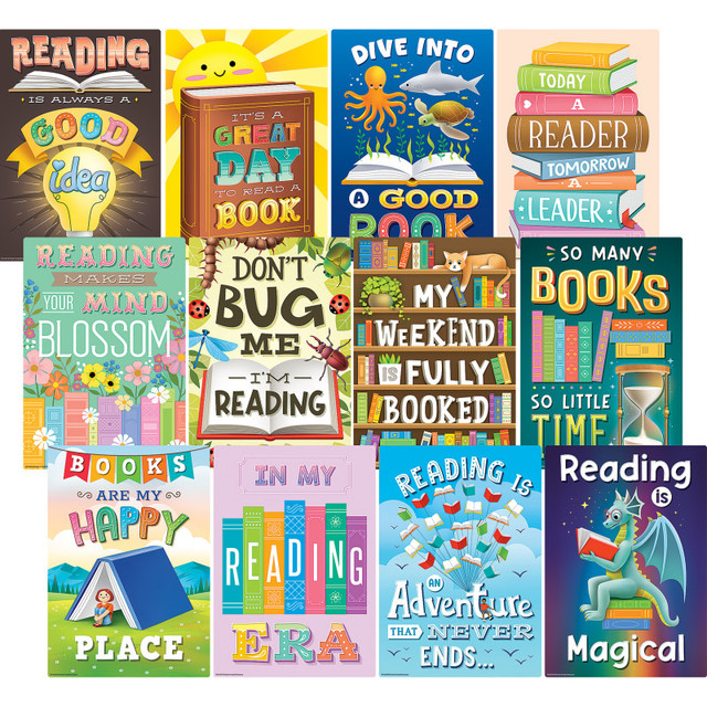 TEACHER CREATED RESOURCES Teacher Created Resources® Reading Is Fun Small Poster Pack, 12 Posters