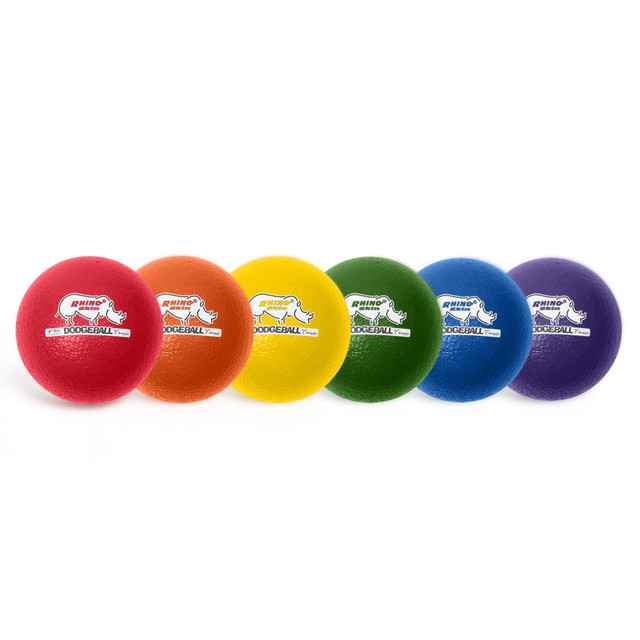 CHAMPION SPORTS Champion Sports Rhino Skin® 6-Inch Low Bounce Dodgeball Set, Assorted Colors, Set of 6