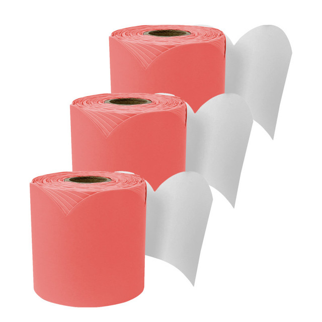 CARSON DELLOSA EDUCATION Carson Dellosa Education Rolled Scalloped Bulletin Board Border, Salmon, 65 Feet, Pack of 3