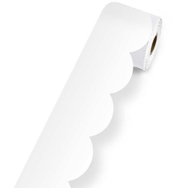 CARSON DELLOSA EDUCATION Carson Dellosa Education White Rolled Scalloped Bulletin Board Borders, 3 Inch x 65 Feet