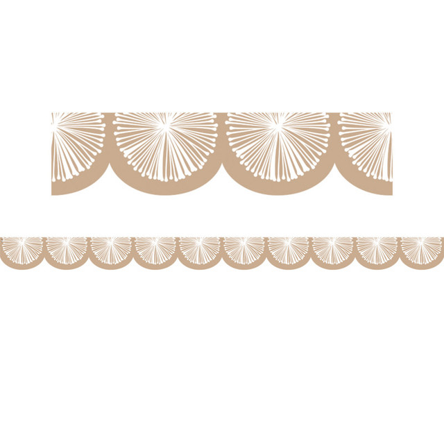 TEACHER CREATED RESOURCES Teacher Created Resources® Natural Poms Scalloped Die-Cut Border Trim, 35 Feet