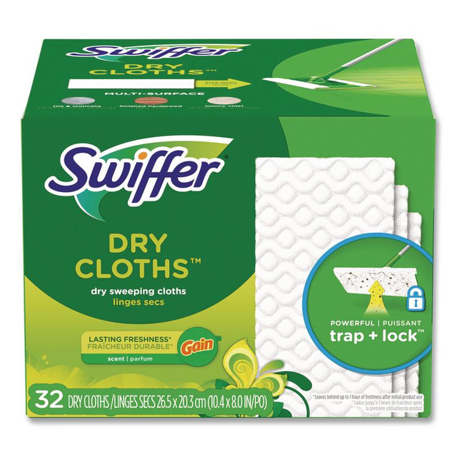 PROCTER & GAMBLE Swiffer® 83059 Dry Refill Cloths. 8 x 10.4, White, 32 Box, 4 Boxes/Carton