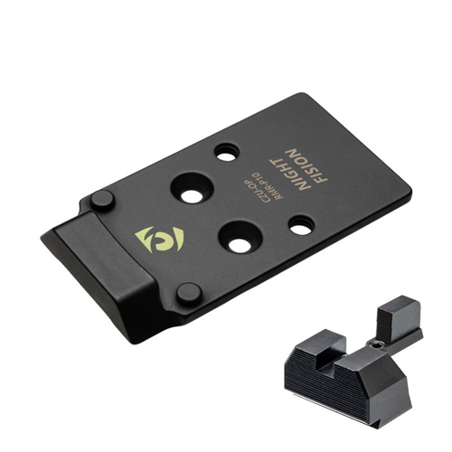 Night Fision CZU-OPBS-RMR-P10-ZXZX NF Optic Plate + Blacked Out Sights Combo: RMR/507c to CZ-P10