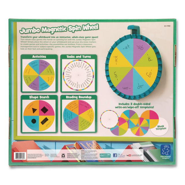 EDUCATIONAL INSIGHTS, INC 1769 Jumbo Magnetic Spin Wheel, 16" Diameter, Ages 3 and Up