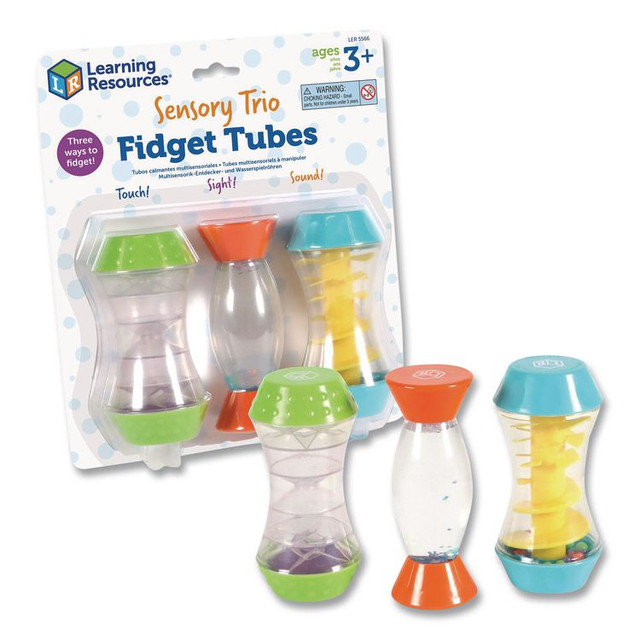 LEARNING RESOURCES LER5566 Sensory Trio Fidget Tubes, Ages 3 and Up, Assorted Colors, 3 Pieces