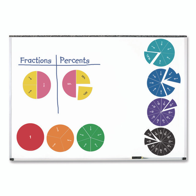 LEARNING RESOURCES LER1616 Double-Sided Magnetic Rainbow Fraction and Percentage Circles, Grades 1 to 6, English, Randomly Assorted Colors, 9 Pieces