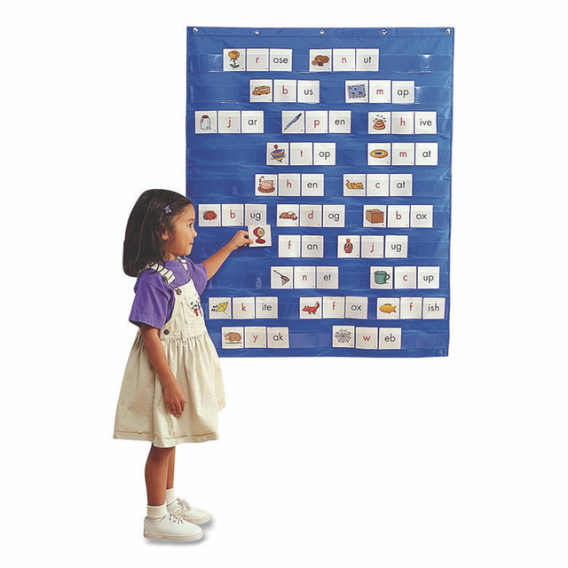 LEARNING RESOURCES LER2206 Pocket Chart, 10 Pockets, 33.5 x 42, Blue