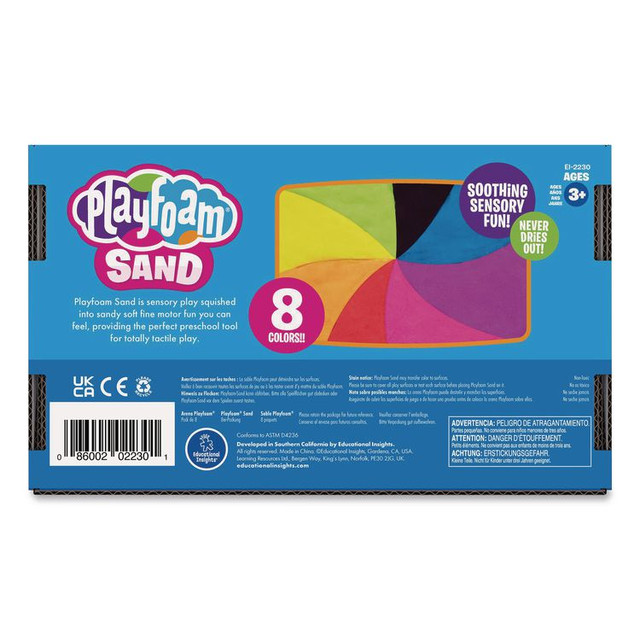 EDUCATIONAL INSIGHTS, INC 2230 Playfoam Sand, Ages 3 to 12, Eight Assorted Color 6 oz Packs