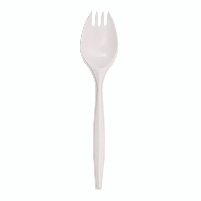 BOARDWALK SPORK Mediumweight Polypropylene Cutlery, Spork, Plastic, White, 1,000/Carton