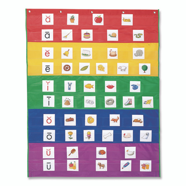 LEARNING RESOURCES LER2197 Rainbow Pocket Chart, 10 Pockets, 33.5" w x 42" h, Assorted Colors