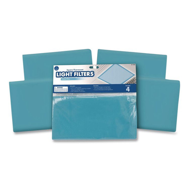EDUCATIONAL INSIGHTS, INC 1236 Fluorescent Light Filter Covers, Square, 2 ft x 2 ft, Tranquil Blue, 4 Covers