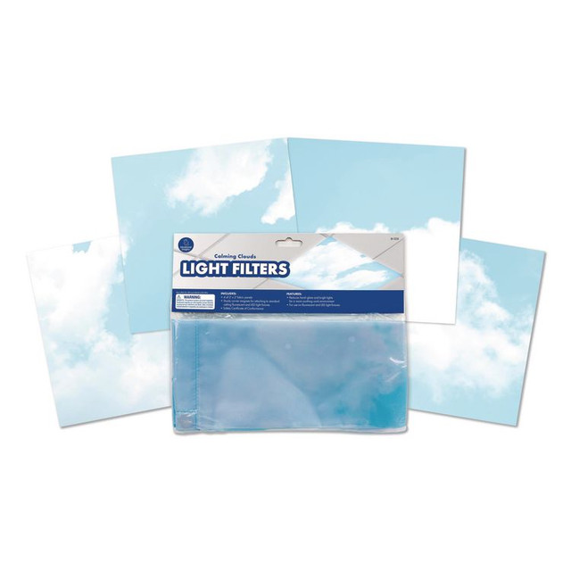 EDUCATIONAL INSIGHTS, INC 1235 Light Filters, Rectangular, Calming Clouds, 4 ft x 2 ft, Blue/White, 4 Filters