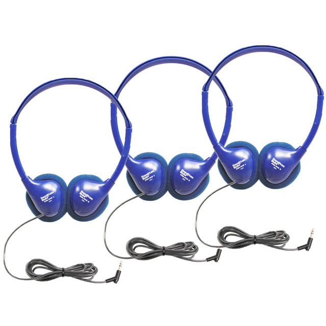HAMILTON ELECTRONICS VCOM HamiltonBuhl® Kids On-Ear Blue Stereo Headphone, Pack of 3