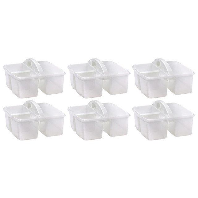 TEACHER CREATED RESOURCES Teacher Created Resources® Plastic Storage Caddy, Clear, Pack of 6