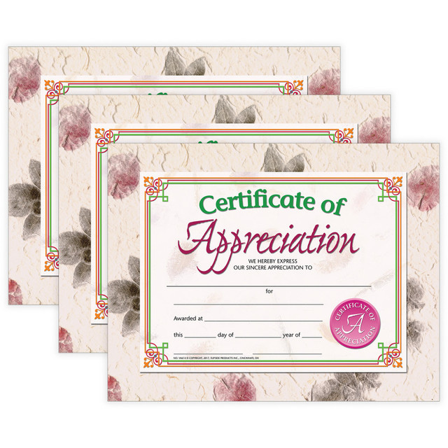 FLIPSIDE Hayes Publishing Certificate of Appreciation, 30 Per Pack, 3 Packs