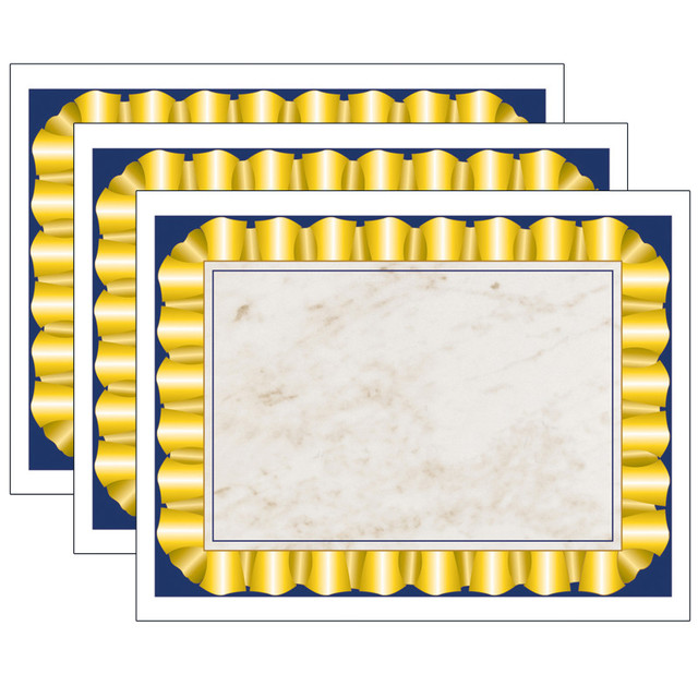FLIPSIDE Hayes Publishing Gold Ribbon Border Paper, 8.5" x 11", 50 Per Pack, 3 Packs