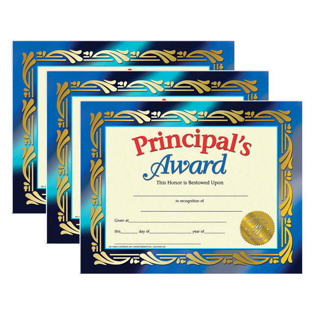 FLIPSIDE Hayes Publishing Principal's Award Certificate, 8.5" x 11", 30 Per Pack, 3 Packs