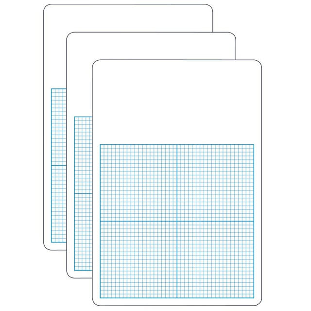 FLIPSIDE Flipside Products 0.25" Graph Dry Erase Board, 11" x 16", Pack of 3