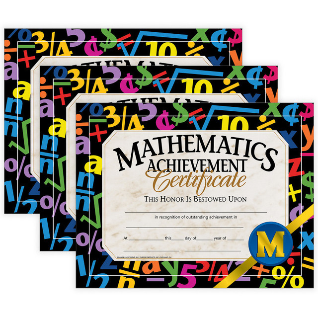 FLIPSIDE Hayes Publishing Mathematics Achievement Certificate, 30 Per Pack, 3 Packs