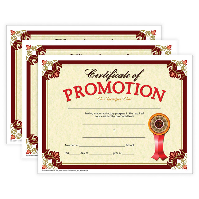 FLIPSIDE Hayes Publishing Certificate of Promotion, 8.5" x 11", 30 Per Pack, 3 Packs