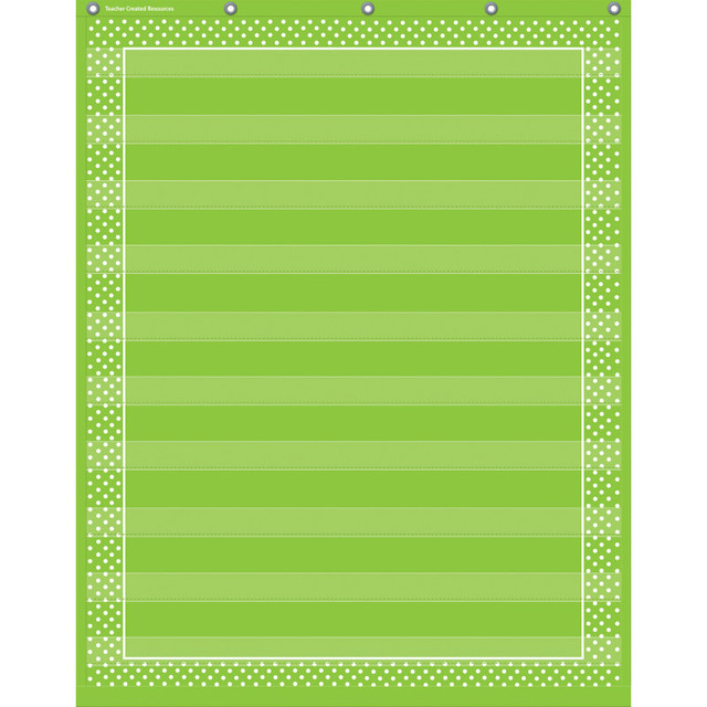 TEACHER CREATED RESOURCES Teacher Created Resources® Lime Polka Dots 10 Pocket Chart