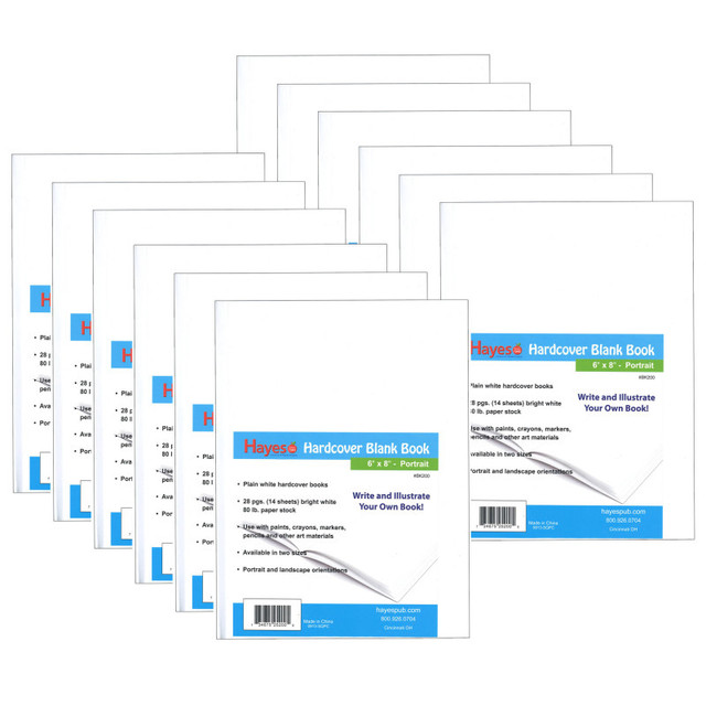 FLIPSIDE Hayes Publishing Hardcover Blank Book, Portrait 6" x 8", Pack of 12