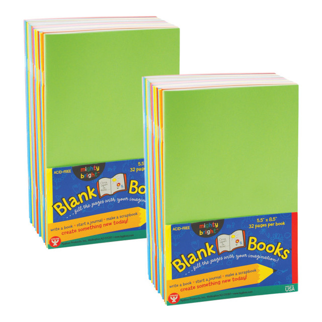 HYGLOSS PRODUCTS INC. Hygloss® Blank Paperback Books, 5.5" x 8.5", Assorted Colors, 10 Per Pack, 2 Packs