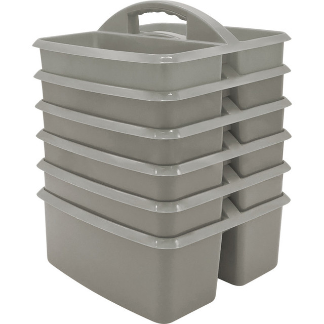 TEACHER CREATED RESOURCES Teacher Created Resources® Gray Plastic Storage Caddy, Pack of 6