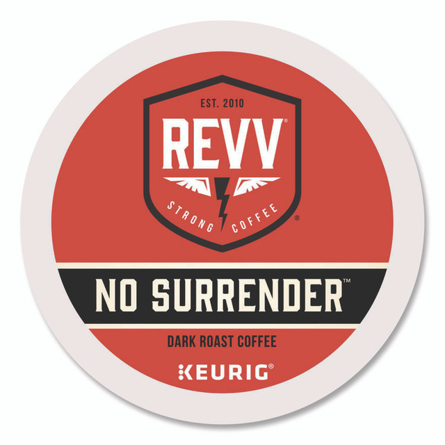 KEURIG DR PEPPER revv® 6873 NO SURRENDER K-Cup, Dark Roast, K-Cup, 24/Box