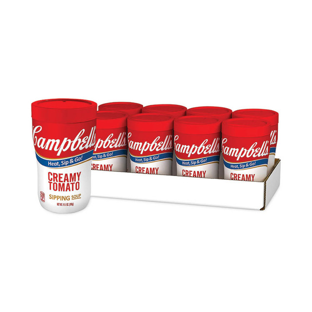 CAMPBELL'S 30700203 On The Go Creamy Tomato Soup, 11.1 oz Cup, 8/Carton