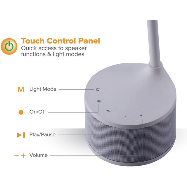 Amax Inc Bostitch VLED1817WBOS Bostitch LED Bluetooth USB Speaker Lamp