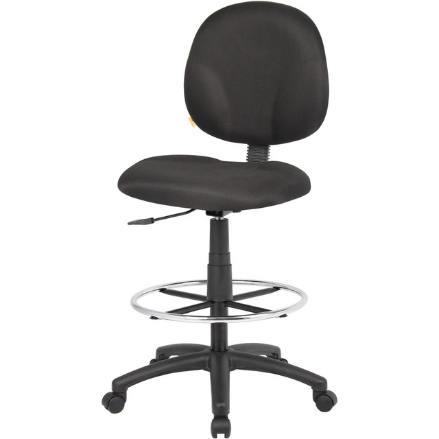 Norstar Office Products Inc Boss B1690-BK Boss Stand Up Fabric Drafting Stool with Foot Rest, Black